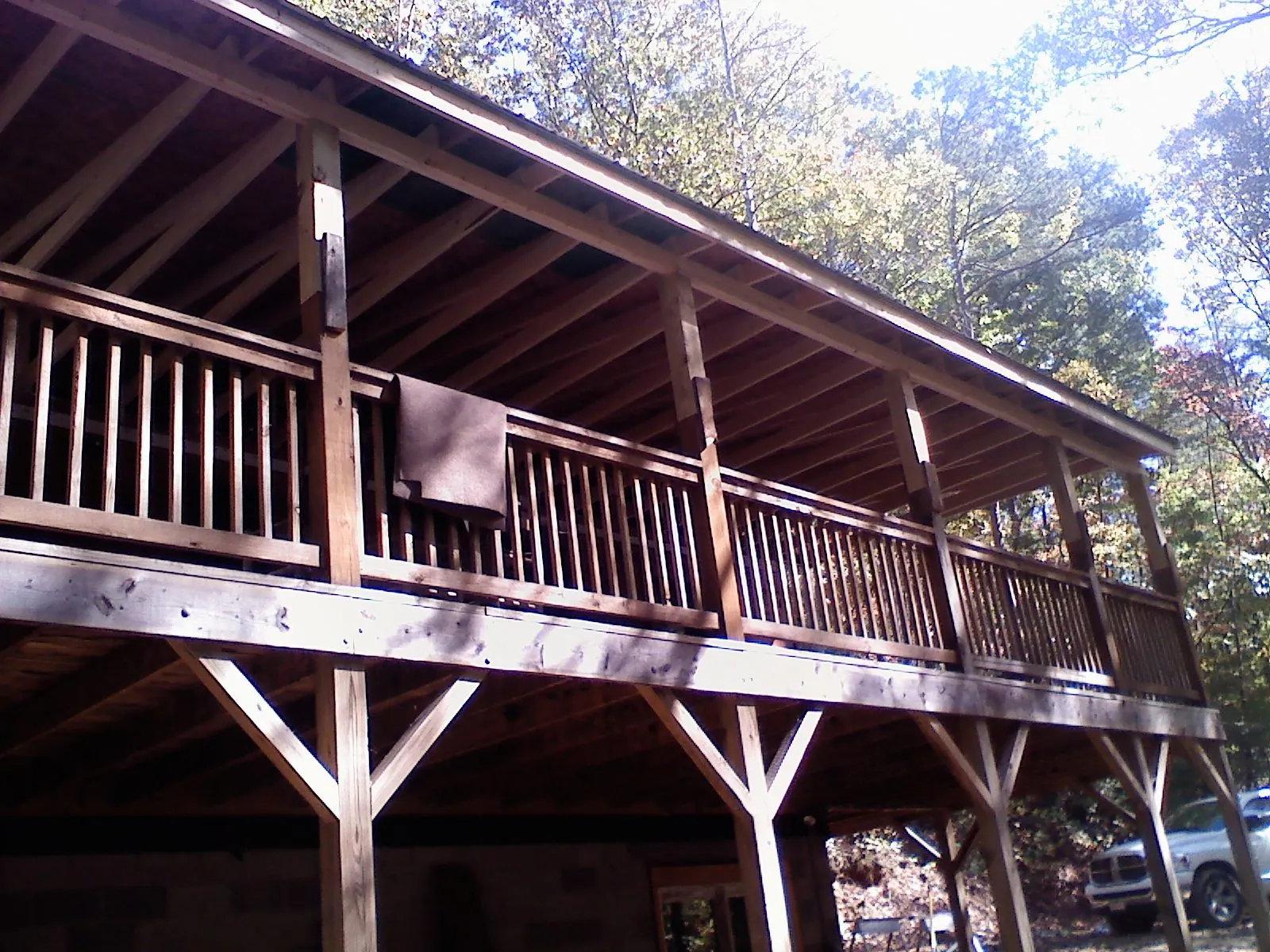 Timber framing under a new elevated porch and deck — Roof Leak Repair in Rutland by Roofing Brothers